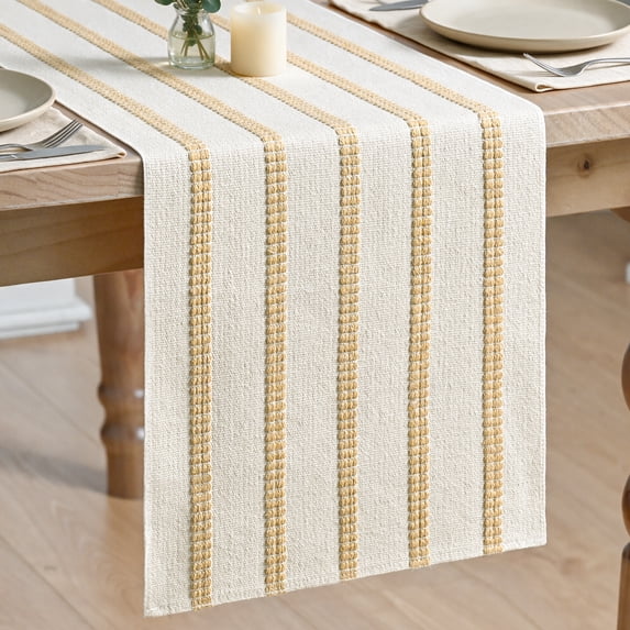Sm:)e Burlap Brown Boho Breakpoint Table Runner for Farmhouse Rustic, Seasonal Holiday Kitchen Dining Table Decoration for Home Party Decor 12x72 Inch
