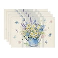 thumbnail image 1 of Sm:)e Butterfly Small Daisy Spring Placemats Set of 4, 12 x 18 Inch, Seasonal Spring Kitchen Dining Table Decoration for Home Party Decor, 1 of 7