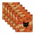 thumbnail image 1 of Sm:)e Cat Pumpkin Fall Cloth Napkins Set of 6 Reusable Dinner Napkins, Washable Table Napkin for Wedding/Holiday Party/Baby Shower 18"x18", 1 of 8