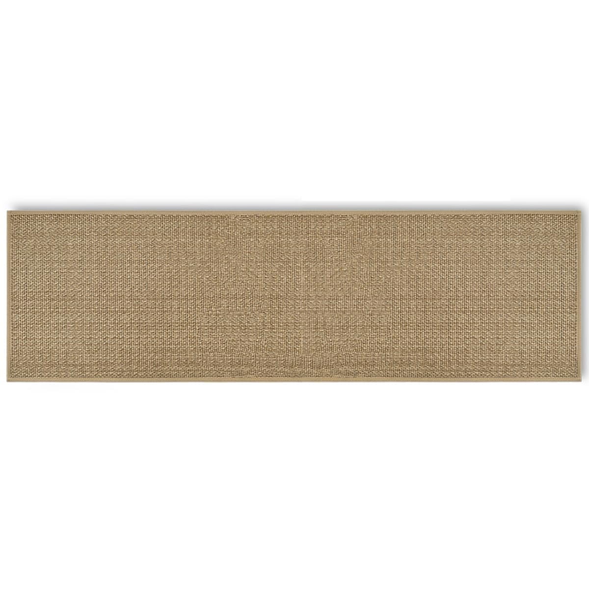 Sm:)e Chenille Rug Woven Door Mat Rubber Backed 17x60 Inch, Buff Beige, Soft Durable Burlap Washable Non Slip Absorbent Farmhouse Kitchen Floor Mat