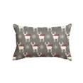 thumbnail image 1 of Sm:)e Christmas Reindeer Snowflake Grey Throw Pillow Cover, 12 x 20 Inch Xmas Winter Holiday Cushion Case Decoration for Sofa Couch, 1 of 7