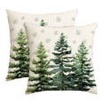 thumbnail image 1 of Sm:)e Christmas Trees Snowflake Throw Pillow Covers Set of 2, 18 x 18 Inch Winter Holiday Cushion Case Decoration for Sofa Couch, 1 of 8