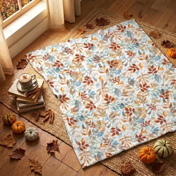 Sm:)e Colorful Maple Leaves Fall Blanket, 50x60 Inch, Soft Flannel Fleece Blankets for Sofa Home Decor