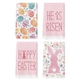 thumbnail image 1 of Sm:)e Eggs He is Risen Bunny Happy Easter Kitchen Dish Towels 18x26 Inch Set of 4 Pink, 1 of 6