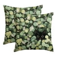 thumbnail image 1 of Sm:)e Eucalyptus Black Cat Spring Pillow Covers Set of 2,18x18 Inch, 1 of 6