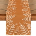 thumbnail image 1 of Sm:)e Eucalyptus Leaves Orange Fall Table Runner 13x90 Inch, Seasonal Autumn Holiday Home Kitchen Dining Decorations, 1 of 7