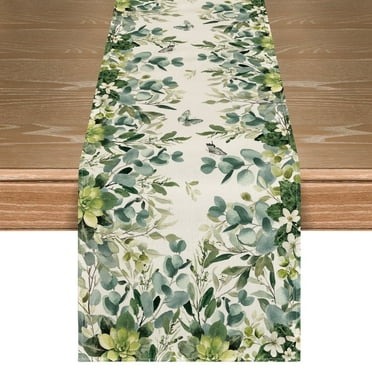 Sm:)e Eucalyptus Summer Table Runner 13x72 Inch
