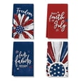 thumbnail image 1 of Sm:)e Faith Family Freedom American Flag 4th of July Kitchen Dish Towels Set of 4 18x26 Inch, Red, Soft & Absorbent Patriotic Independence Day Washcloth, 1 of 7
