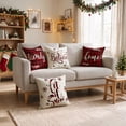 thumbnail image 1 of Sm:)e Family Believe Let it Snow Winter Christmas Throw Pillow Cover 16x16 Inch Set of 4, 1 of 7