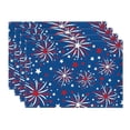 thumbnail image 1 of Sm:)e Firework 4th of July Placemats Set of 4,12 x 18 Inch, Durable and Easy Cleaning Perfect for Independence Day Celebration and Family Gathering,Blue, 1 of 7