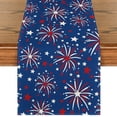 thumbnail image 1 of Sm:)e Firework 4th of July Table Runner 13x72 Inch, Durable and Easy Cleaning Perfect for Independence Day Celebration and Family Gathering,Blue, 1 of 7