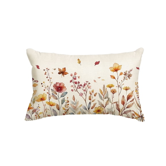 Sm:)e Floral Maple Leaves Flower Spring Pillow Cover 12 x 20 Inch