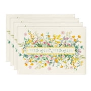 Sm:)e Flower Floral Placemats for Spring Summer 12 x 18 Inch Set of 4