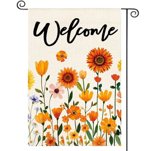 Sm:)e Flower Spring Garden Flag 12x18 Inch Double Sided - Seasonal Decorative Flag Rustic Outdoor Yard Decor