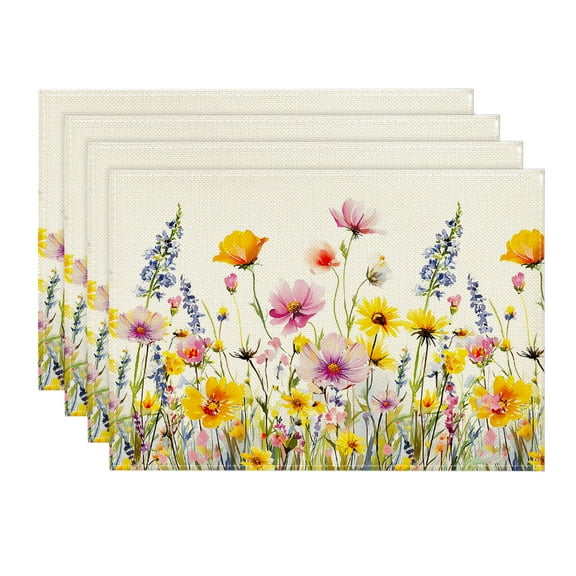 Sm:)e Flowers 12x18 Inch 4 set Spring Table Mats