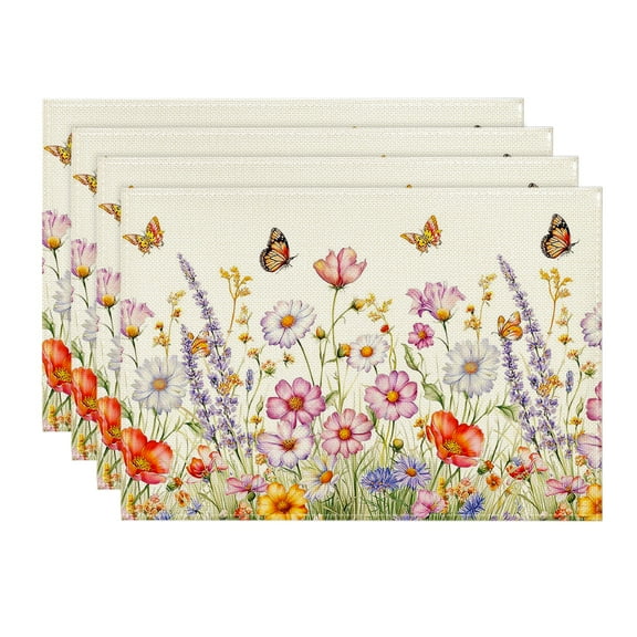 Sm:)e Flowers 12x18 Inch 4 set Spring Table Mats