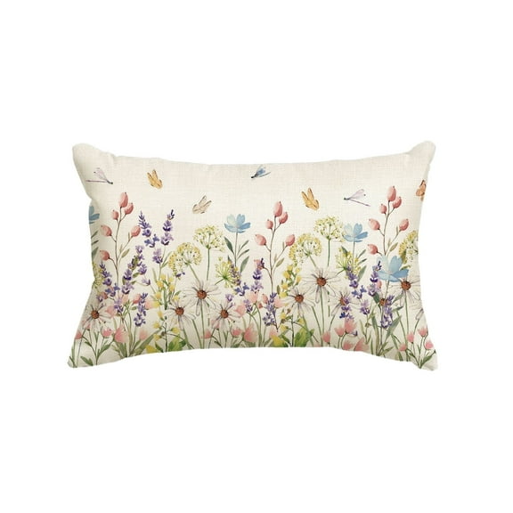 Sm:)e Flowers Spring Pillow Cover 12x20 Inch