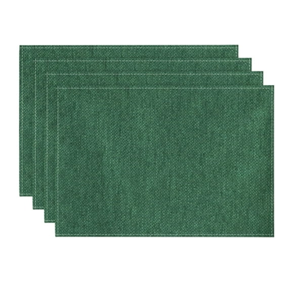 Sm:)e Forest Green Placemats 12 x 18 Inch Set of 4, Seasonal Washable Kitchen Dining Table Decoration for Home Party