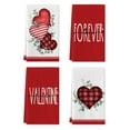 thumbnail image 1 of Sm:)e Forever Dark Eucalyptus Leaves Heart Valentine Kitchen Dish Towels Set of 4, Red 18 x 26 Inch, 1 of 7