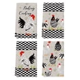 thumbnail image 1 of Sm:)e Geometric Grid Baking Cooking Chickens Kitchen Towels Dish Towels, 18x26 Inch Seasonal Leaves Decoration Hand Towels Set of 4, 1 of 7
