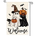 thumbnail image 1 of Sm:)e Ghost Jack O Halloween Garden Flag 12 x 18 Inch, Double-Sided Printing, Outdoor Welcome Decor for Yards, 1 of 8