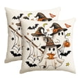 thumbnail image 1 of Sm:)e Ghost Pumpkin Bat Halloween Pillow Covers 18x18 Inch Set of 2, Cushion Covers for Sofa Home Decor, 1 of 6