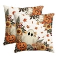 thumbnail image 1 of Sm:)e Ghost Pumpkin Maple Leaf Halloween Pillow Covers 18x18 Inch Set of 2, Cushion Covers for Sofa Home Decor, 1 of 6