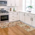 thumbnail image 1 of Sm:)e Gingerbread Man Snowman Christmas Kitchen Rugs and Mats, 17x29Inch and 17x47 Inch, Non Slip Linen Mat Inside Washable for Porch Patio Hallway, Pink, 1 of 7