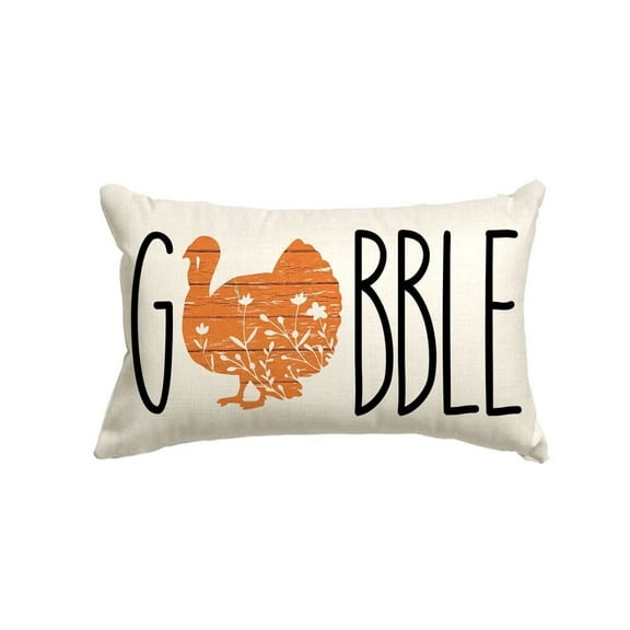 Sm:)e Gobble Thanksgiving Turkey Throw Pillow Cover 12 x 20 Inch