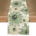 thumbnail image 1 of Sm:)e Green Retro Daisy Polyester Table Runner 13x72 Inch, Vintage Kitchen Dining Table Decoration for Home Party Decor, 1 of 7