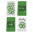 thumbnail image 1 of Sm:)e Green Shamrock Charm Lucky Eucalyptus Saint Patricks Day Kitchen Dish Towels 18x26 Inch Set of 4, 1 of 7