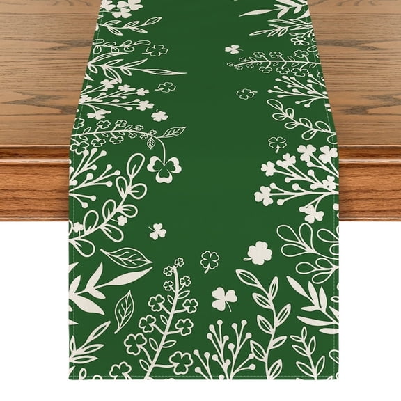 Sm:)e Green St. Patrick's Day Table Runner 13 x 36 Inch