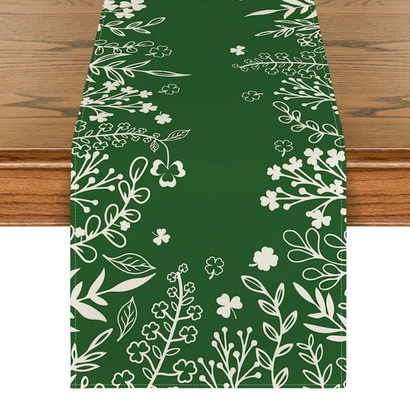 Sm:)e Green St. Patrick's Day Table Runner 13 x 36 Inch