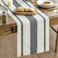 thumbnail image 1 of Sm:)e Grey Farmhouse Woven Rustic Hollow Table Runner, Boho Table Runner, Dining Kitchen Home Decor, 12x72 Inch, 1 of 6