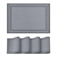 thumbnail image 1 of Sm:)e Grey Placemats Set of 4 - Heat Resistant Non-Slip Place mats for Dining Table,Heat and Stain Resistant Indoor/Outdoor Place mats, Washable Durable PVC Table Mats, 1 of 7