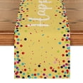 thumbnail image 1 of Sm:)e Happy Birthday Polka Dot Yellow Table Runner 13x48 Inch, 1 of 7