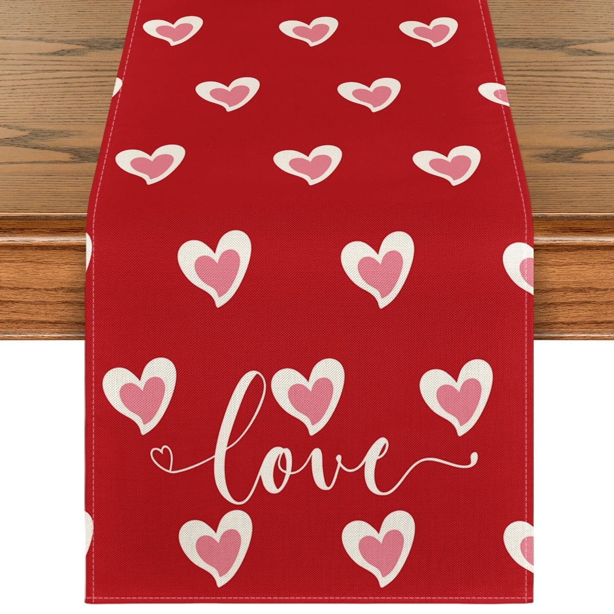 Sm:)e Heart Love Valentine's Day Table Runner 13x72 Inch - Walmart.com