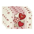 thumbnail image 1 of Sm:)e Heart-Shaped Buttons Valentine's Day Placemats Set of 4, 12x18 Inch, 1 of 7