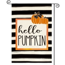 Sm:)e Hello Pumpkin Fall Garden Flag 12 x 18 Inch, Double Sided, Autumn Yard Outdoor Decoration