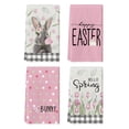 thumbnail image 1 of Sm:)e Hello Spring Floral Bunny Happy Easter Kitchen Dish Towels 18x26 Inch Set of 4 Pink, 1 of 6