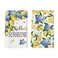 thumbnail image 1 of Sm:)e Hello Sunshine Lemon Hydrangea Summer Kitchen Dish Towels 18x26 Inch Set of 2, 1 of 7