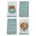 thumbnail image 1 of Sm:)e Home Sweet Home Blue Pumpkin Blessed Thankful Grateful Fall Thanksgiving Kitchen Dish Towels Buffalo Plaid 18x26 Inch Set of 4, 1 of 6