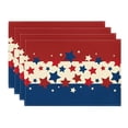 thumbnail image 1 of Sm:)e Independence Day Placemats Set of 4, Flax 4th of July Table Runners Holiday Decor,Red Blue White Table Runner for Party Dinning Kitchen Decorations,12 x 18 Inch, 1 of 7