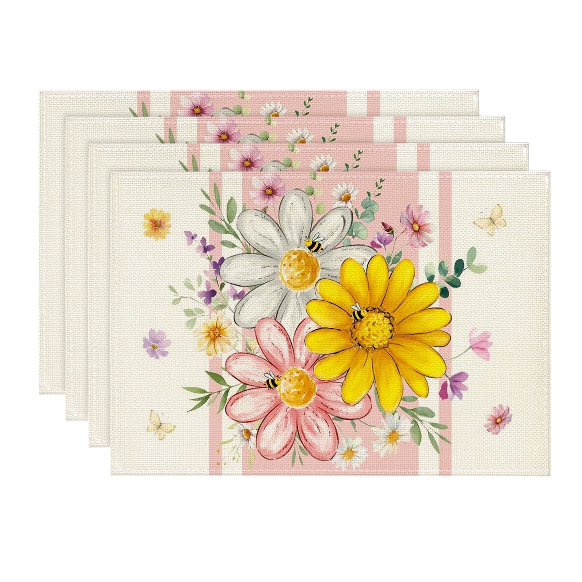 Sm:)e Lavender Sunflower Spring Placemats Set of 4, 12 x 18 Inch ...