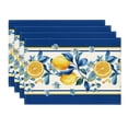 thumbnail image 1 of Sm:)e Lemon Summer Placemats Set of 4,Summer Holiday Tasty Fruit Healthy Fruit Vintage Watercolor Rustic Botanic Table Cover,12 x 18 Inch, 1 of 7