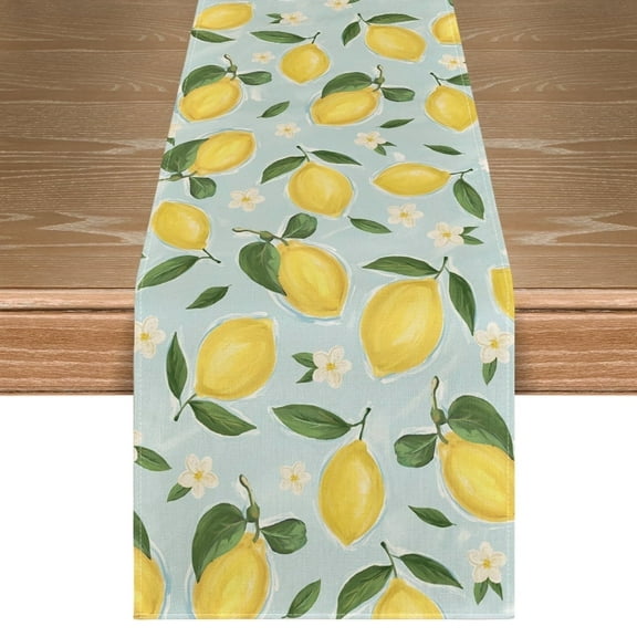 Sm:)e Lemon Summer Table Runner 13x72 Inch