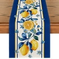 thumbnail image 1 of Sm:)e Lemon Summer Table Runner,Summer Holiday Tasty Fruit Healthy Fruit Vintage Watercolor Rustic Botanic Table Cover,12 x 18 Inch, 1 of 6