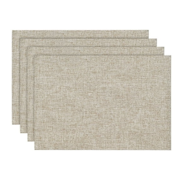 Sm:)e Light Brown Placemats 12 x 18 Inch Set of 4, Seasonal Washable Kitchen Dining Table Decoration for Home Party