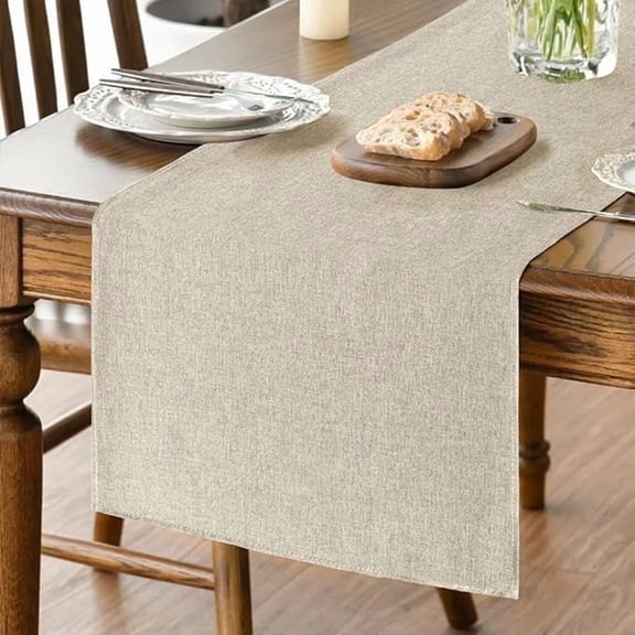 Sm:)e Light Brown Table Runner 13x60 Inch, Seasonal Washable Kitchen Dining Table Decoration for Home Party