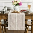 thumbnail image 1 of Sm:)e Linen Table Runner for Dining Table 13 x 36 Inch Orange Beige Burlap Linen Style Rustic Farmhouse Kitchen Dining Room Decoraton, 1 of 7